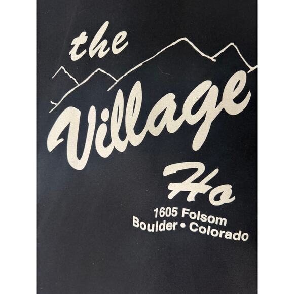 Village Ho T-Shirt Boulder CO Novelty Tee Black Mens L/XL Dad shirt - Picture 2 of 7